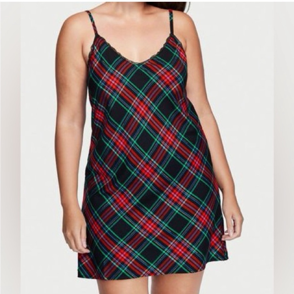 Victoria's Secret Black Tartan Plaid
Lightweight Flannel Slip Dress Size Small